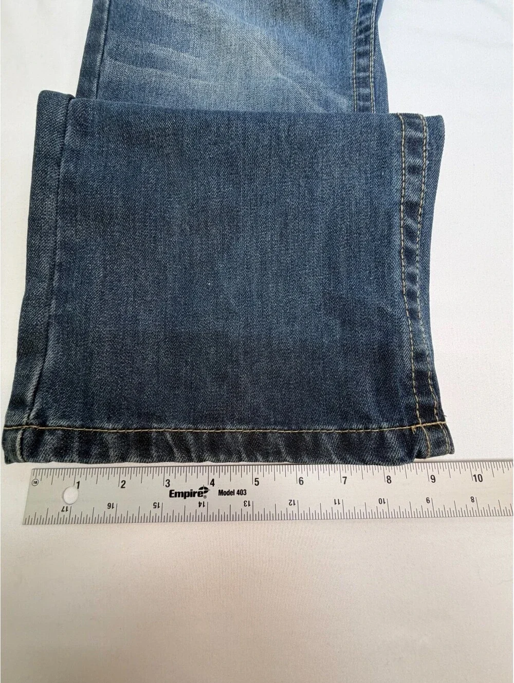 MEK DNM Men's Jeans Oaxaca Denim Bootcut Distressed Mid Rise Solid Size 36 Blue